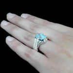 انگشتر نقره فیروزه نیشابوری دست ساز مردانه طرح هرمز - Image 2