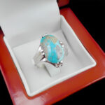 انگشتر نقره فیروزه نیشابوری دست ساز مردانه طرح کیاوش - Image 5