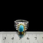 انگشتر نقره فیروزه نیشابوری دست ساز مردانه طرح کیا - Image 2