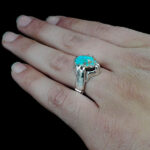 انگشتر نقره فیروزه نیشابوری دست ساز مردانه طرح کیان - Image 3