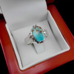 انگشتر نقره فیروزه نیشابوری دست ساز مردانه طرح کیان - Image 4