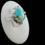 انگشتر نقره فیروزه نیشابوری دست ساز مردانه طرح کیان