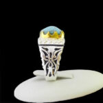 انگشتر نقره فیروزه نیشابوری دست ساز مردانه طرح گودرز - Image 5