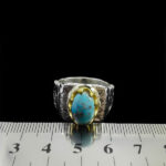 انگشتر نقره فیروزه نیشابوری دست ساز مردانه طرح گودرز - Image 2