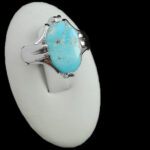 انگشتر نقره فیروزه نیشابوری دست ساز مردانه طرح مزدک