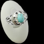 انگشتر نقره فیروزه نیشابوری فاخر دست ساز مردانه طرح مهبد