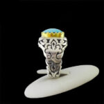 انگشتر نقره فیروزه نیشابوری فاخر دست ساز مردانه طرح مهداد - Image 5