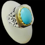 انگشتر نقره فیروزه نیشابوری فاخر دست ساز مردانه طرح مهداد