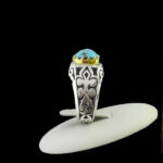 انگشتر نقره فیروزه نیشابوری فاخر دست ساز مردانه طرح نوژن - Image 5