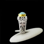 انگشتر نقره فیروزه نیشابوری فاخر دست ساز مردانه طرح مقداد - Image 3