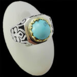 انگشتر نقره فیروزه نیشابوری فاخر دست ساز مردانه طرح مقداد