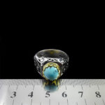 انگشتر نقره فیروزه نیشابوری فاخر دست ساز مردانه طرح مقداد - Image 4