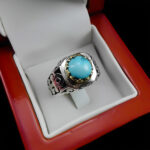 انگشتر نقره فیروزه نیشابوری فاخر دست ساز مردانه طرح مقداد - Image 2