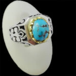 انگشتر نقره فیروزه نیشابوری فاخر دست ساز مردانه طرح میثم