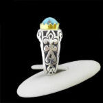 انگشتر نقره فیروزه نیشابوری فاخر دست ساز مردانه طرح ونداد - Image 5