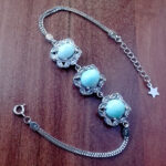 دستبند فیروزه نیشابوری نقره زنانه طرح شهین دخت - Image 2