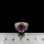 انگشتر آمیتیست نقره مردانه طرح دور طلایی یا مهدی (ع) - Image 3