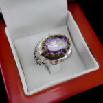 انگشتر آمیتیست الماس تراش نقره مردانه دست ساز فاخر طرح مهران - Image 4