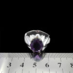 انگشتر آمیتیست الماس تراش نقره مردانه دست ساز طرح مهراد - Image 2