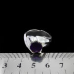 انگشتر آمیتیست الماس تراش نقره مردانه دست ساز طرح وریا - Image 2