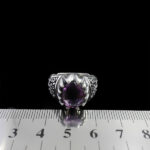 انگشتر آمیتیست نقره مردانه طرح زیبای اشجار - Image 3