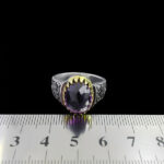 انگشتر آمیتیست نقره مردانه طرح کلاسیک یا محمد (ص) ۲ - Image 4