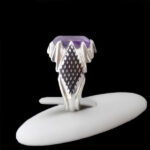 انگشتر آمیتیست الماس تراش نقره مردانه دست ساز فاخر طرح هوشنگ - Image 3