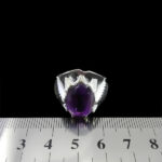 انگشتر آمیتیست الماس تراش نقره مردانه دست ساز فاخر طرح هوشنگ - Image 4