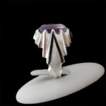 انگشتر آمیتیست الماس تراش نقره مردانه دست ساز فاخر طرح هوتن - Image 3