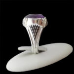 انگشتر آمیتیست الماس تراش نقره مردانه دست ساز فاخر طرح هومان - Image 2