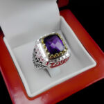 انگشتر آمیتیست الماس تراش نقره مردانه دست ساز فاخر طرح هورداد - Image 4