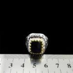 انگشتر آمیتیست الماس تراش نقره مردانه دست ساز فاخر طرح هورداد - Image 2