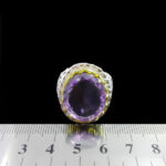 انگشتر آمیتیست الماس تراش نقره مردانه دست ساز فاخر طرح آرتا - Image 2