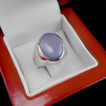 انگشتر عقیق کبود یمنی نقره مردانه دست ساز طرح اصیل فیلی - Image 2