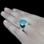 انگشتر عقیق کبود یمنی نقره مردانه دست ساز طرح اصیل فیلی - Image 4