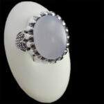 انگشتر عقیق کبود یمنی نقره مردانه طرح سیاه قلم یوسف