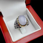 انگشتر عقیق کبود یمنی نقره مردانه طرح منوچهر - Image 3