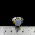 انگشتر عقیق کبود یمنی نقره مردانه طرح منوچهر - Image 4