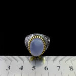 انگشتر عقیق کبود یمنی نقره مردانه طرح یا ضامن آهو - Image 2