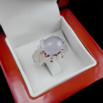 انگشتر عقیق کبود یمنی نقره مردانه دست ساز فاخر طرح گشتاسب - Image 3