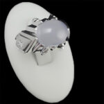 انگشتر عقیق کبود یمنی نقره مردانه دست ساز فاخر طرح گشتاسب