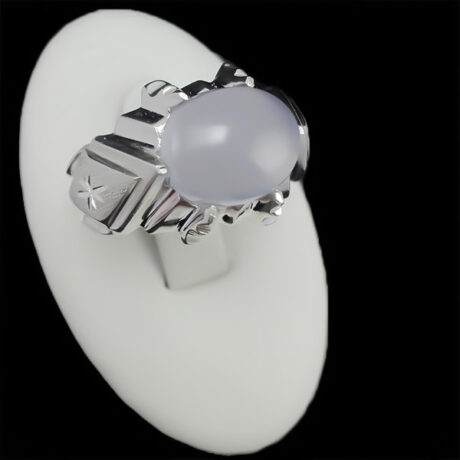 انگشتر عقیق کبود یمنی نقره مردانه دست ساز فاخر طرح گشتاسب