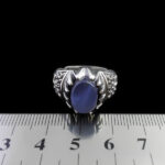 انگشتر عقیق کبود یمنی نقره مردانه طرح مهرزاد - Image 5