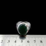 انگشتر عقیق سبز نقره مردانه دست ساز طرح فاخر تیمور - Image 4