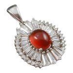 گردنبند عقیق سرخ یمنی نقره زنانه طرح ساریه ۲