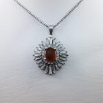 گردنبند عقیق سرخ یمنی نقره زنانه طرح شوکت - Image 2