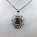 گردنبند عقیق سرخ یمنی نقره زنانه طرح سمن بر - Image 3