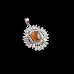 گردنبند عقیق سرخ یمنی نقره زنانه طرح سمن بر - Image 4