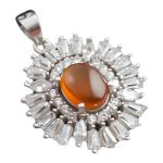 گردنبند عقیق سرخ یمنی نقره زنانه طرح سمن بر