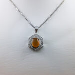 گردنبند عقیق سرخ یمنی نقره زنانه طرح شورانگیز - Image 2